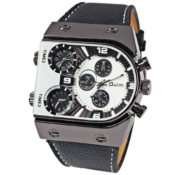 Oulm Multi-Function 3-Movt Quartz Leather Wristwatch Men Military Sports Watch, White;black;coffee;orange;red;white;yellow
Oulm Multi-Function 3-Movt Quartz Leather Wristwatch Men Military Sports Watch, White;black;coffee;orange;red;white;yellow