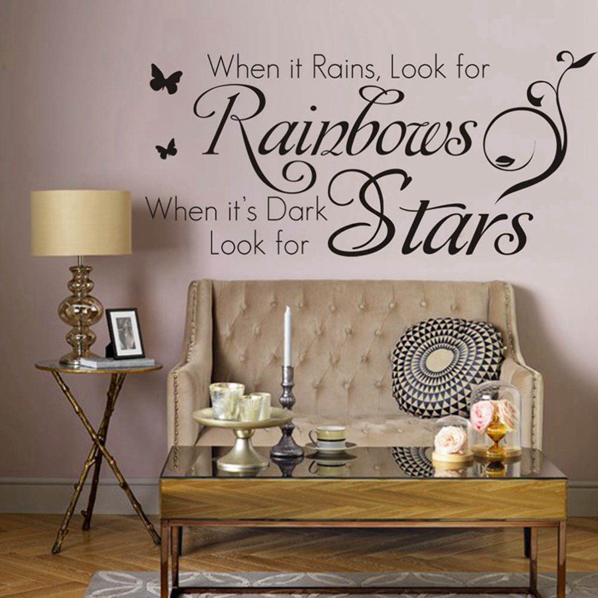 Rainbows and Stars English Words Style Wall Sticker Home Appliances Decor Wall Decals, Black 
Rainbows and Stars English Words Style Wall Sticker Home Appliances Decor Wall Decals, Black