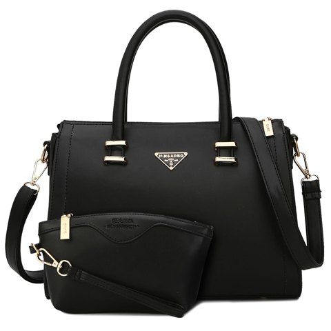 Retro PU Leather and Solid Color Design Women's Tote Bag, Black
Retro PU Leather and Solid Color Design Women's Tote Bag, Black