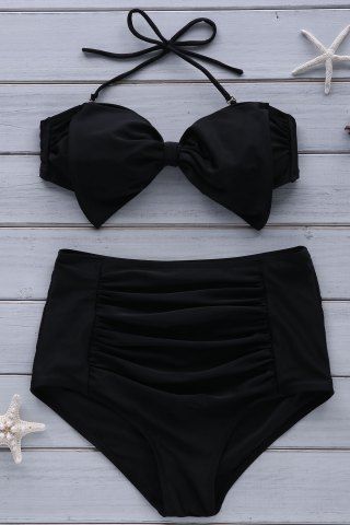 Off Sexy High Waist Bowknot Embellished Women S Bikini Set Rosegal