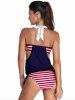 Off Halter Striped Hit Color Tankini Set Rosegal