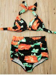 Off Spaghetti Strap Backless Floral Print Two Piece Swimsuit Rosegal