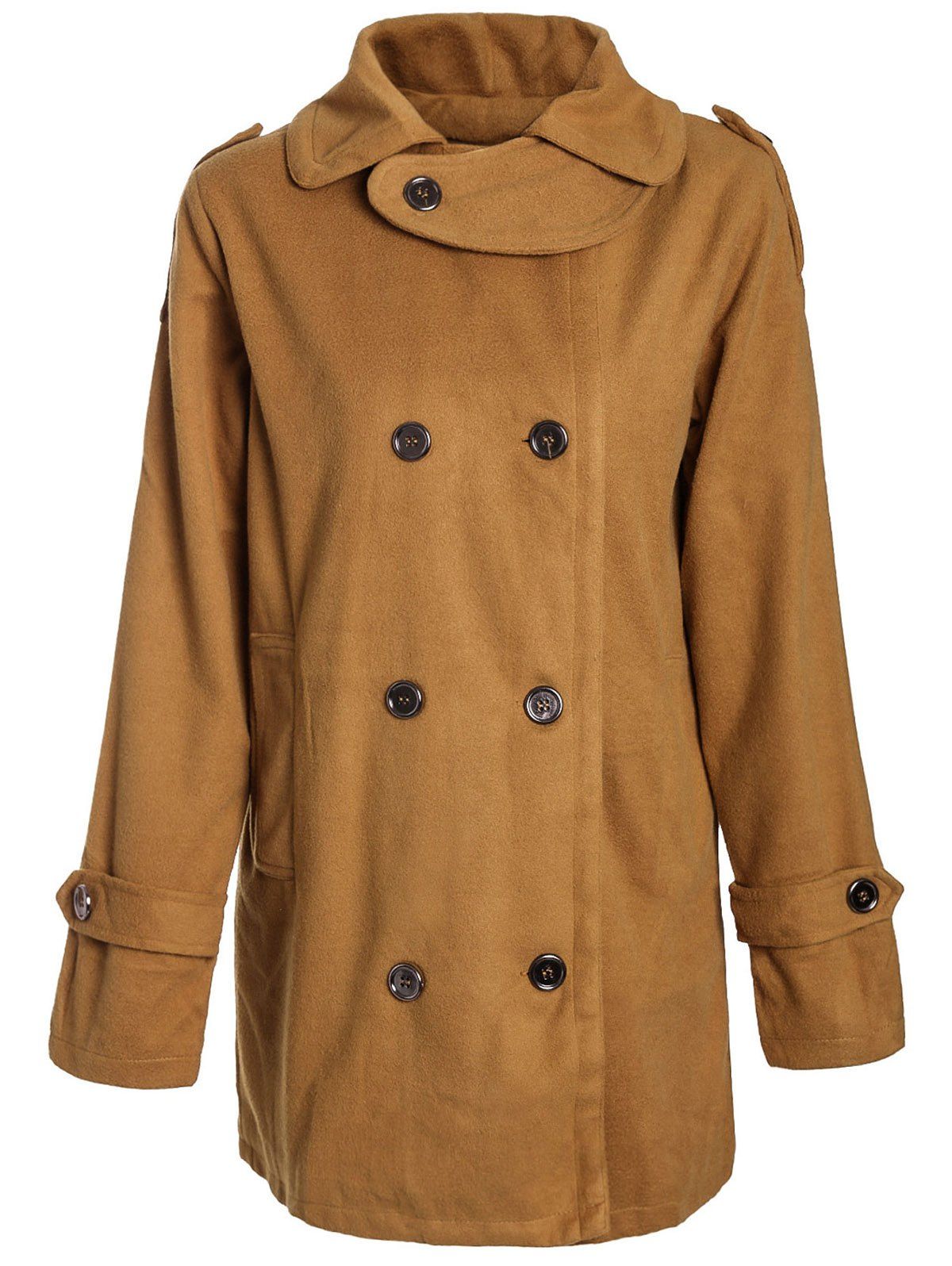 Stylish Turn-Down Neck Long Sleeve Double-Breasted Pocket Design Women's Coat, Earthy
Stylish Turn-Down Neck Long Sleeve Double-Breasted Pocket Design Women's Coat, Earthy