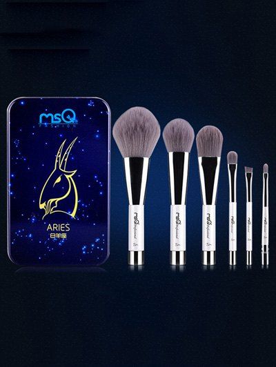Aries 6 Pcs Magnetic Makeup Brushes Kit, Blue