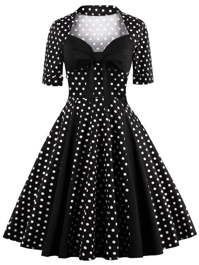 Off Sweetheart Neck Polka Dot Vintage Dress Rosegal