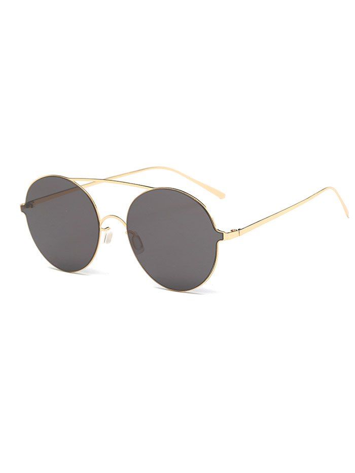 

Crossbar Metallic Round Sunglasses, Golden