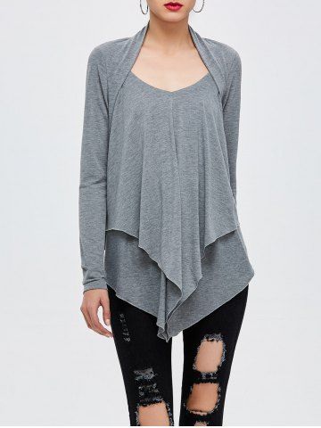 Off Layered Asymmetrical T Shirt Rosegal