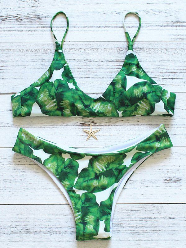 Off Leaf Print Bikini Rosegal