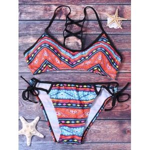 Colormix S Ethnic Printed Strappy Bohemian Bikini Set Rosegal