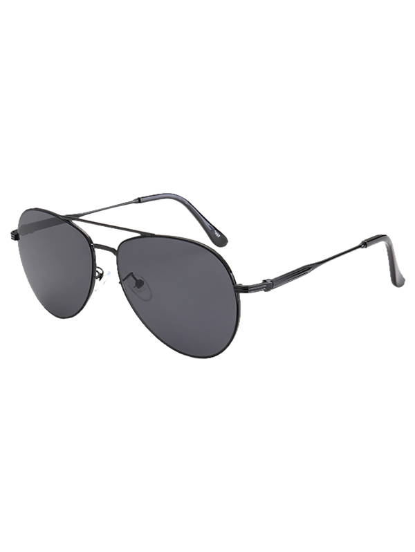 

Crossbar Anti UV Metal Pilot Sunglasses, Black