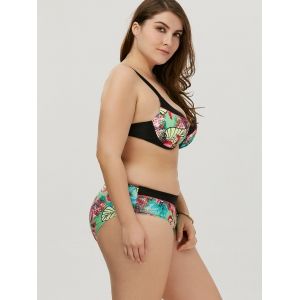 Black Xl Printed Underwire Plus Size Bikini Rosegal