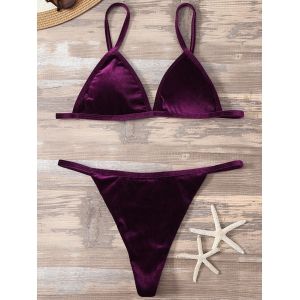 Violet M Velvet String Halter Bikini RoseGal