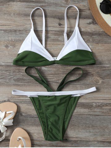 6 OFF Two Tone Padded Bikini Rosegal