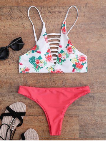 Floral S Floral Strappy Padded Bikini Rosegal