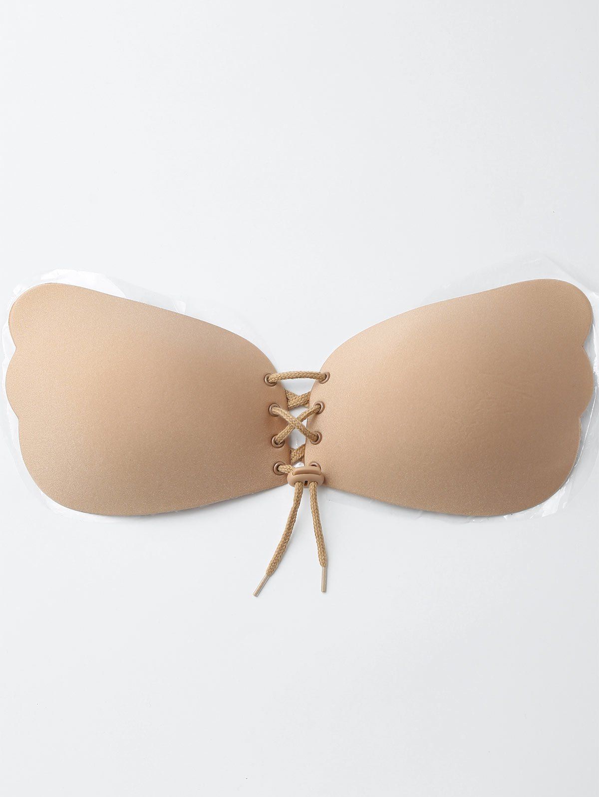 Lace-Up Seamless Disposable Adhesive Bra, Complexion