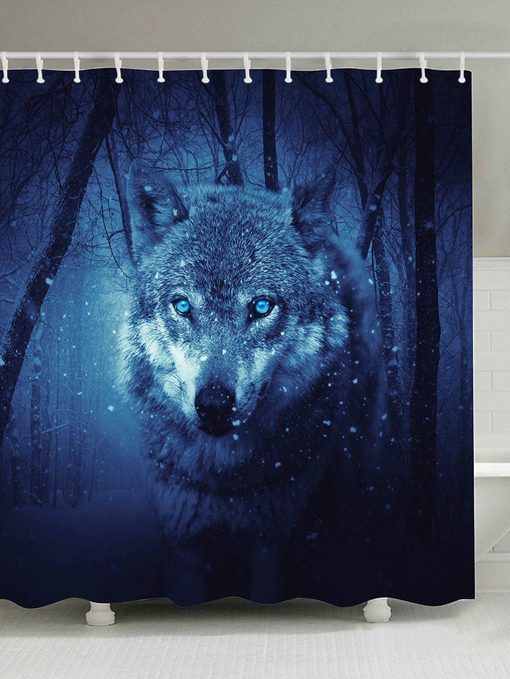 Snow Wolf Anti-bacteria Fabric Shower Curtain, Midnight
Snow Wolf Anti-bacteria Fabric Shower Curtain, Midnight