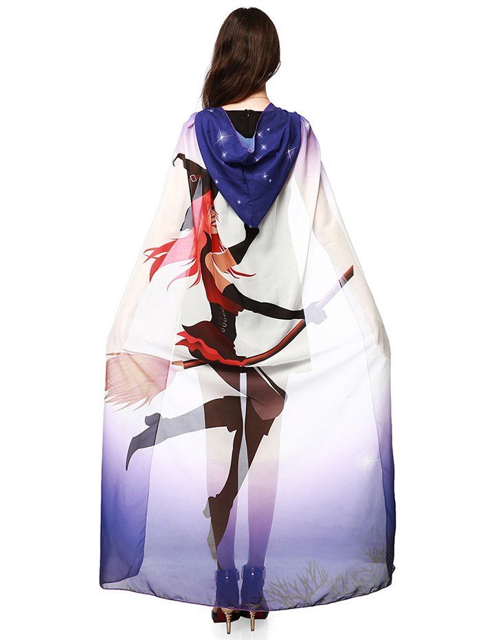 Halloween Witch Element Hooded Chiffon Cape, Purple
Halloween Witch Element Hooded Chiffon Cape, Purple