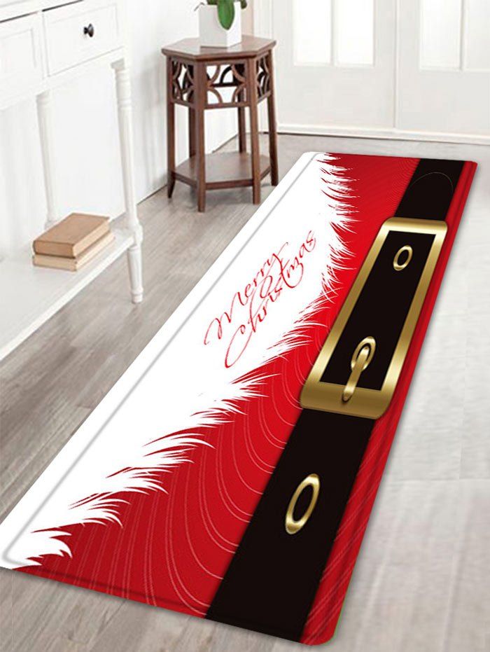 Christmas Santa Costume Pattern Anti-skid Water Absorption Area Rug, Red