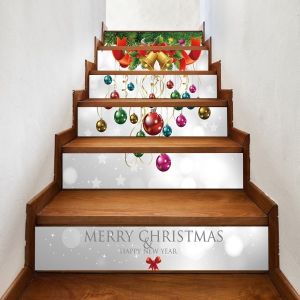 

Christmas Bells Baubles Pattern Decorative Stair Stickers, Colormix