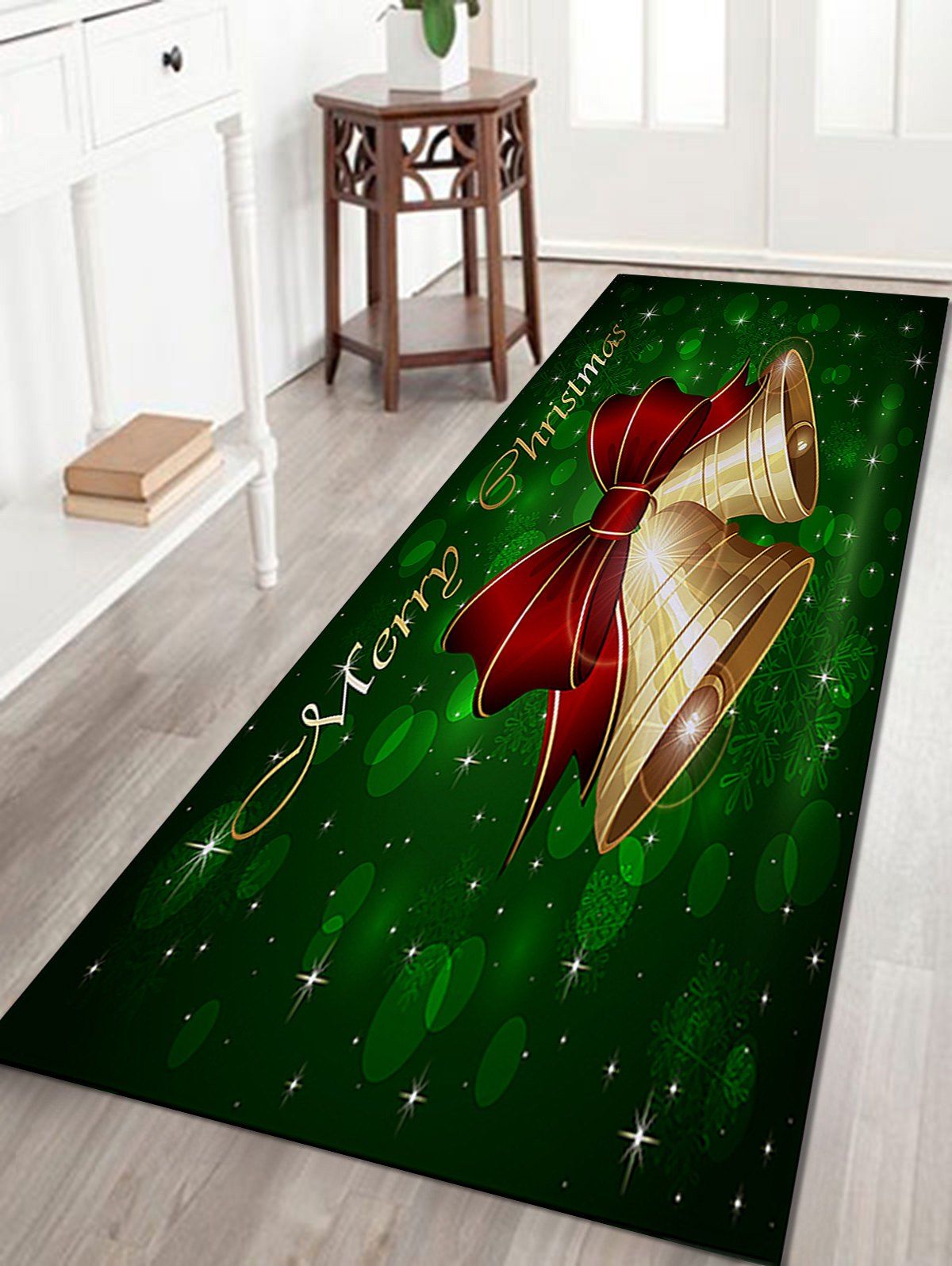 

Christmas Bells Letter Pattern Anti-skid Water Absorption Area Rug, Colormix