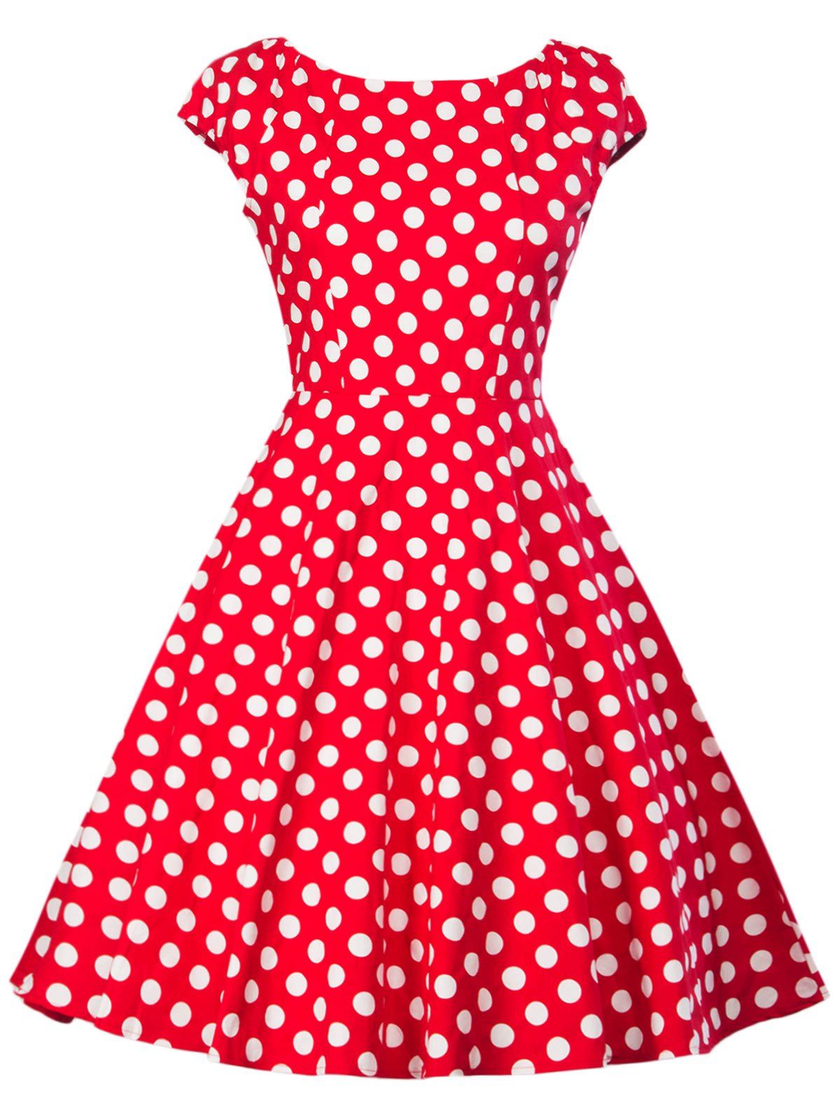

Vintage Polka Dot Skater Dress, Red