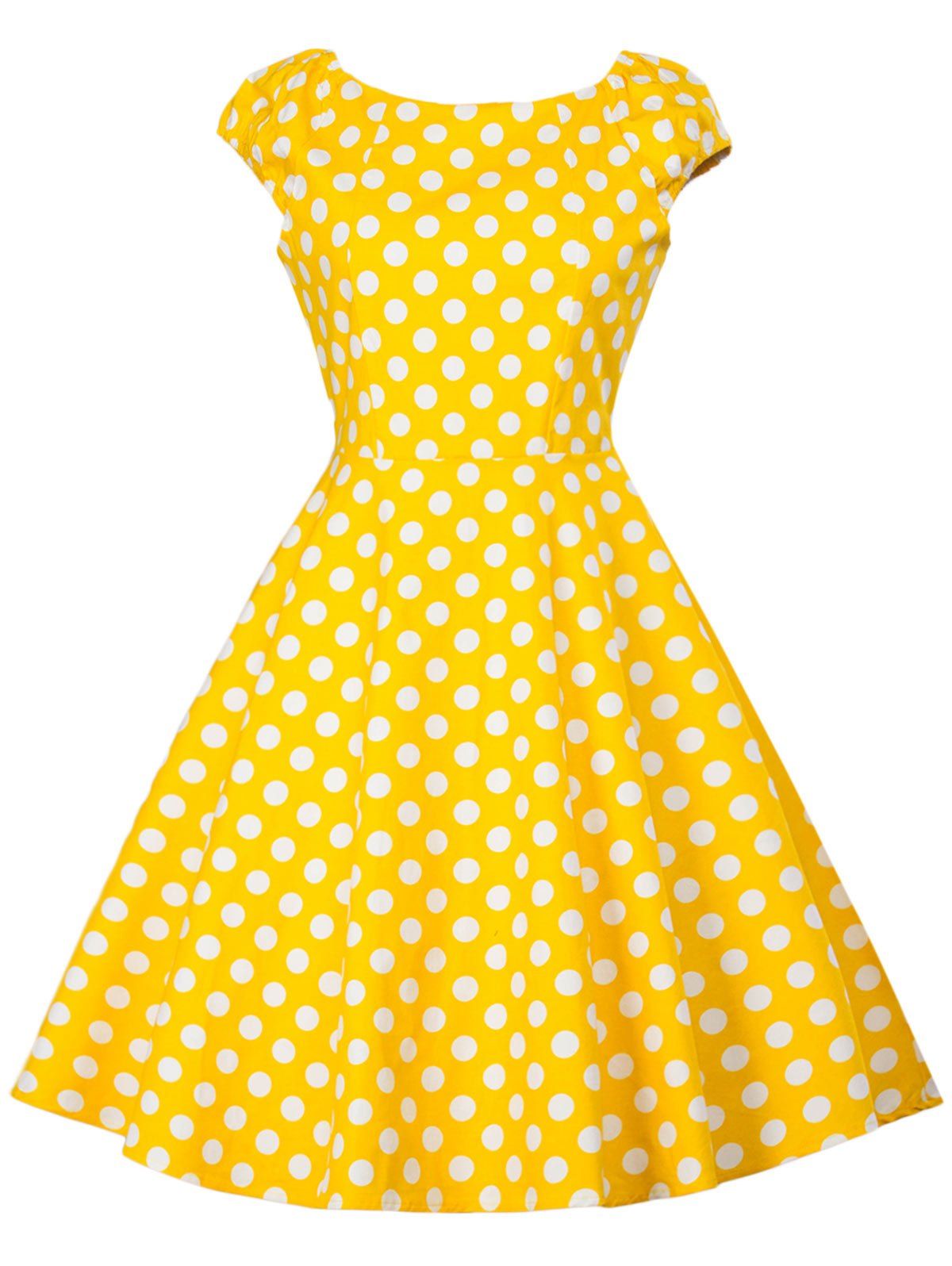 

Vintage Polka Dot Skater Dress, Yellow