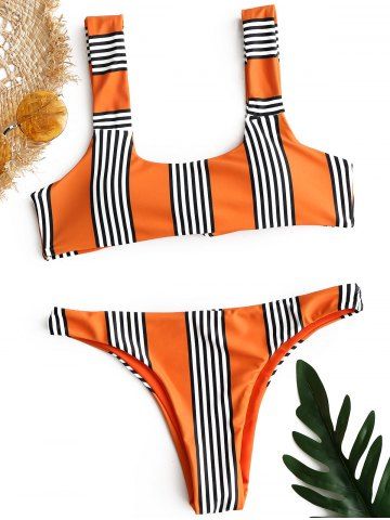 Off Lace Up Plunging Neck Bikini Rosegal