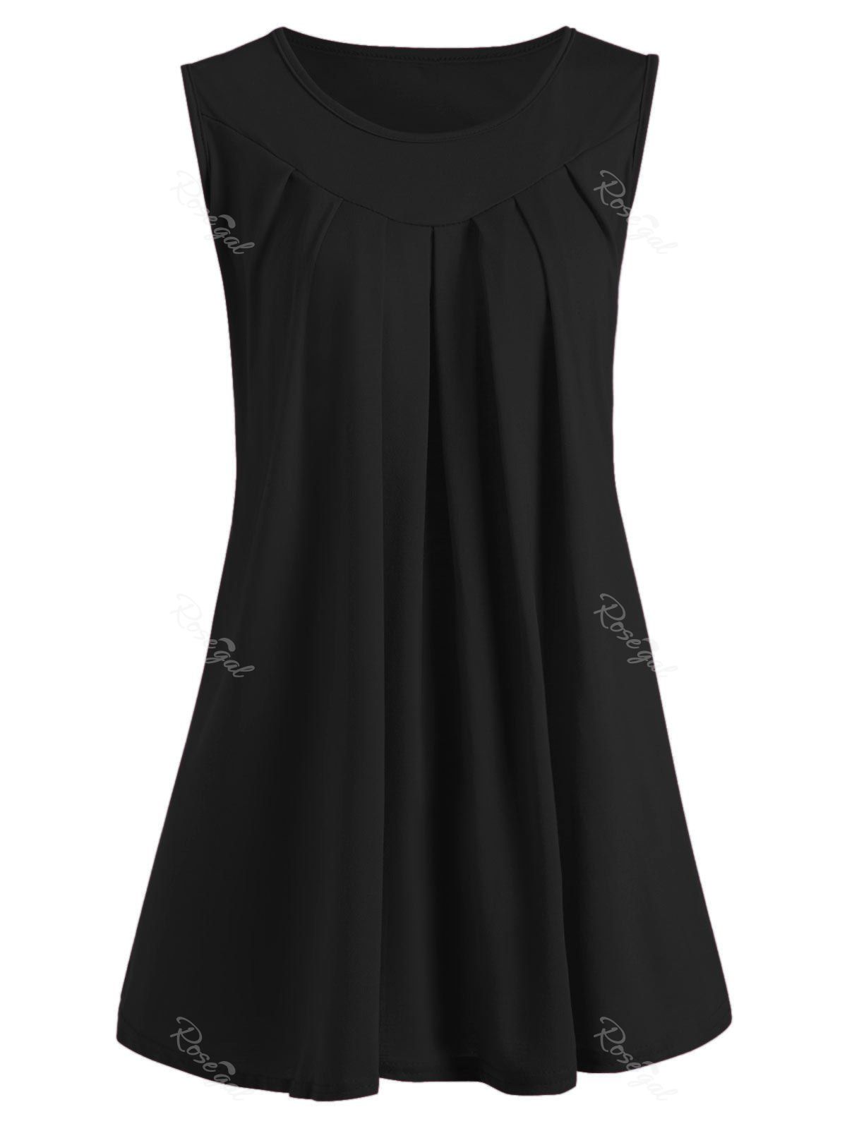 Draped Plus Size Summer Tank Top, Black