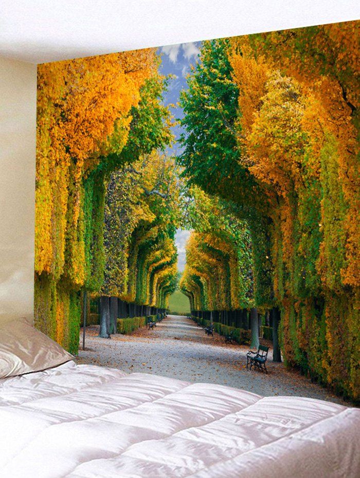 Neat Trees Pattern Decorative Wall Hanging Tapestry, Multi