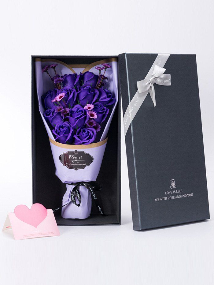 Rose Soap Flowers Bouquet Gift For Mother's Day, Purple
Rose Soap Flowers Bouquet Gift For Mother's Day, Purple