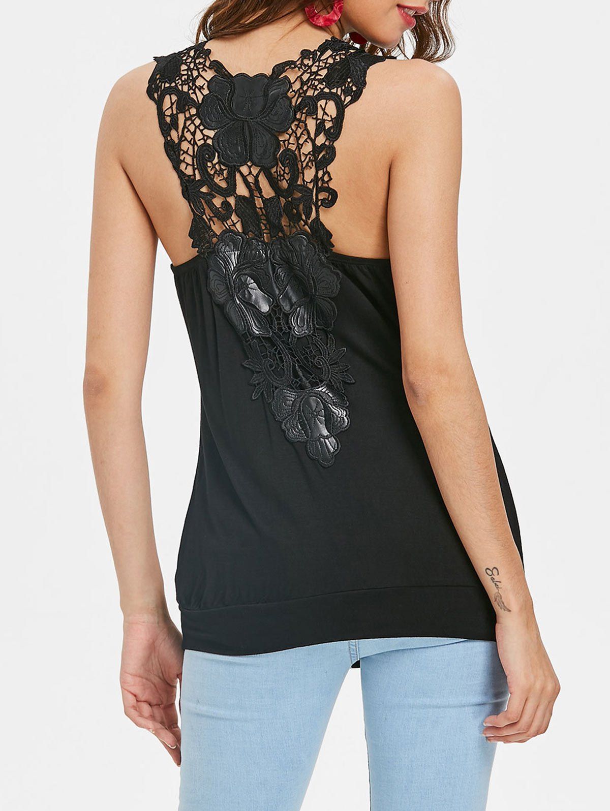Cowl Neck Sleeveless Fitted T-shirt, Black