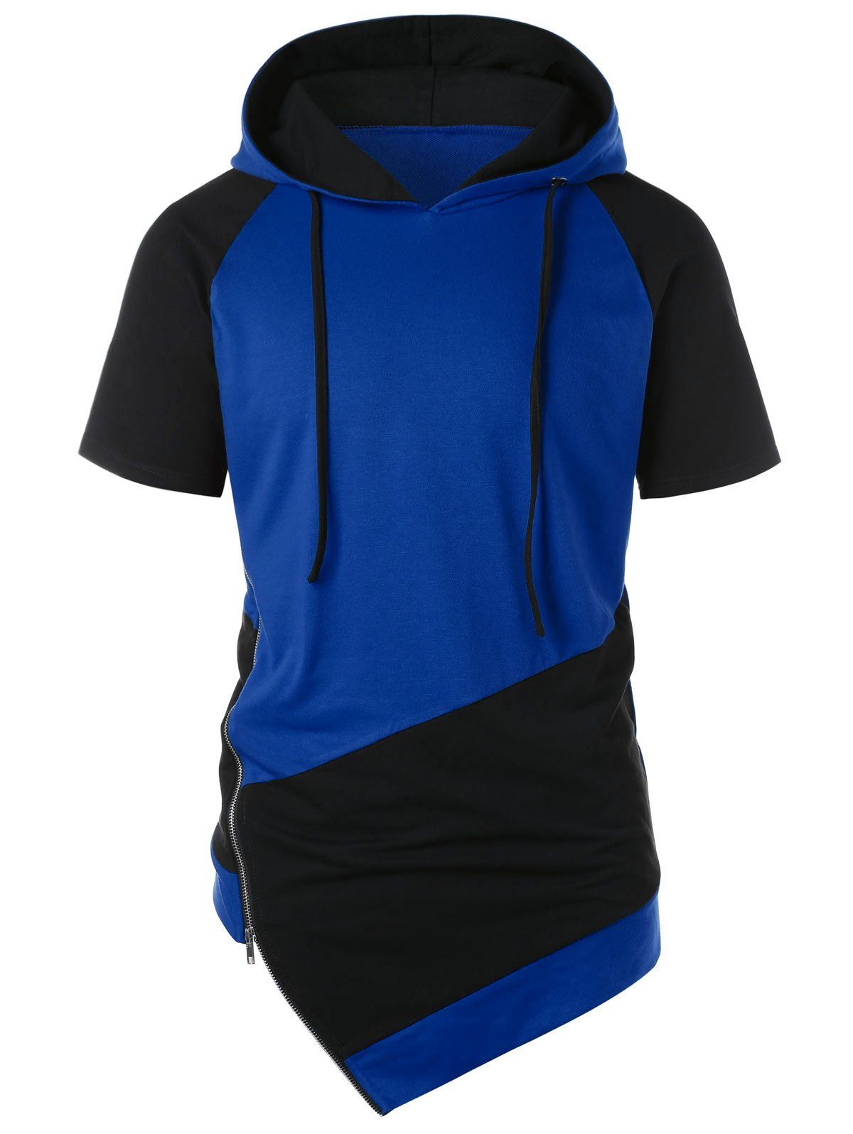 Asymmetrical Color Block Side Zipper Hoodie, Blue orchid
Asymmetrical Color Block Side Zipper Hoodie, Blue orchid