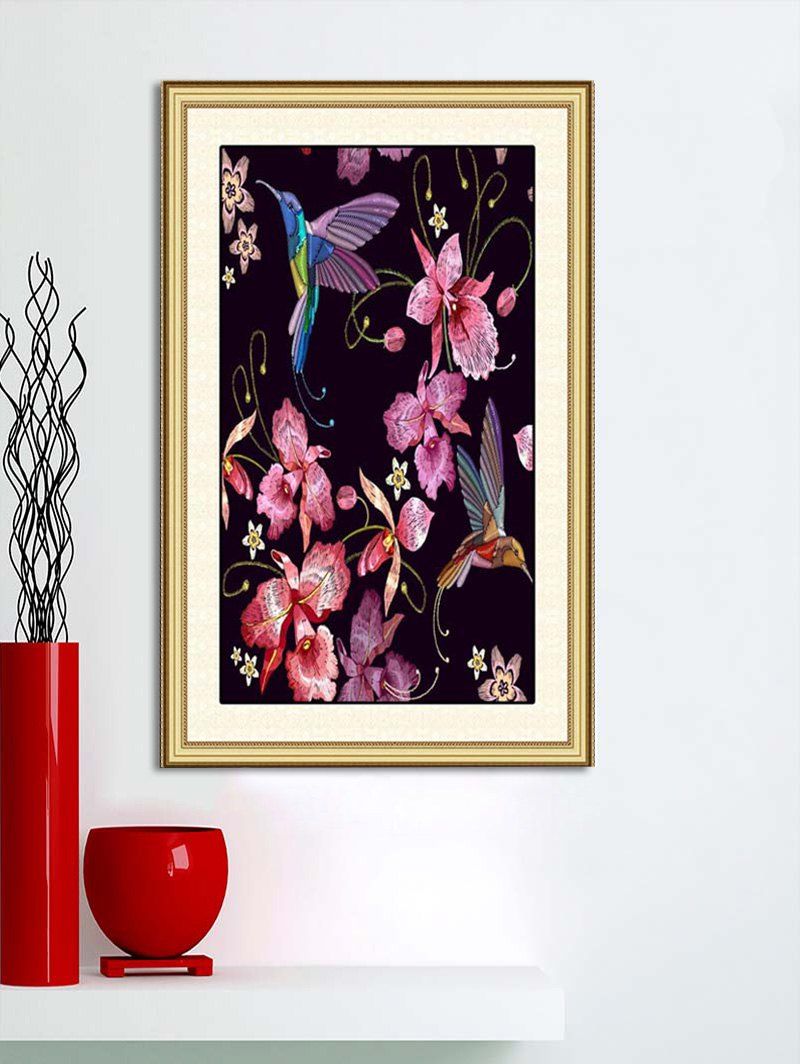 Flowers and Birds Print Wall Sticker for Bedroom, Multi