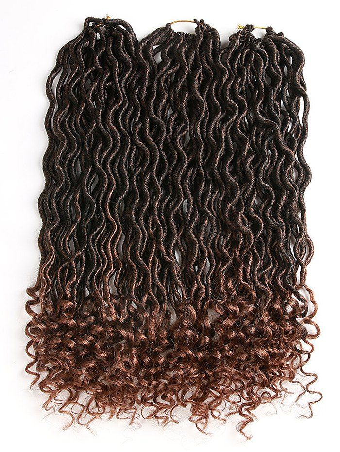Gradient Curly Crochet Dreadlock Braids Hair Extensions, Multi