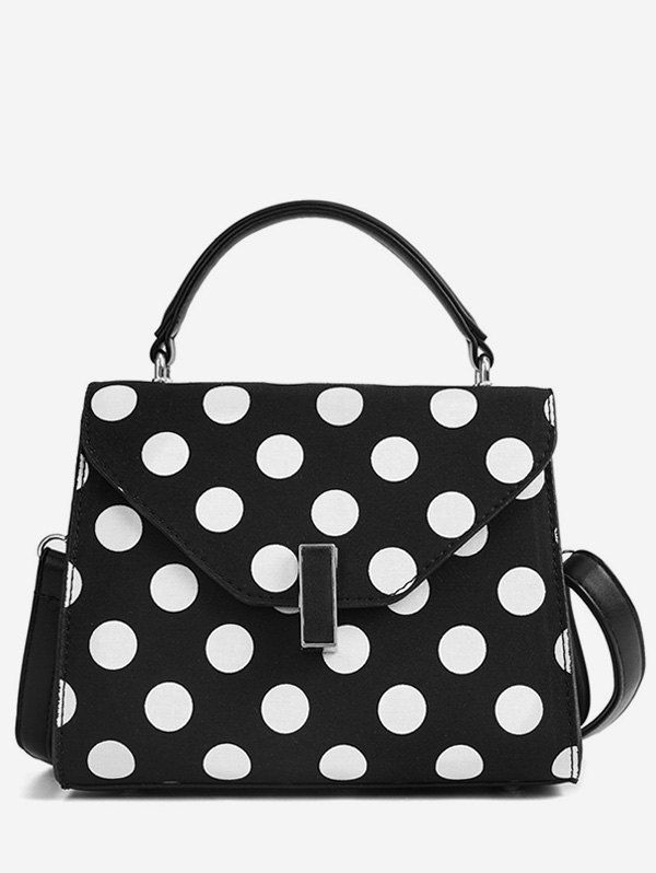 

Flapped Envelope Polka Dot Chic Handbag, Black