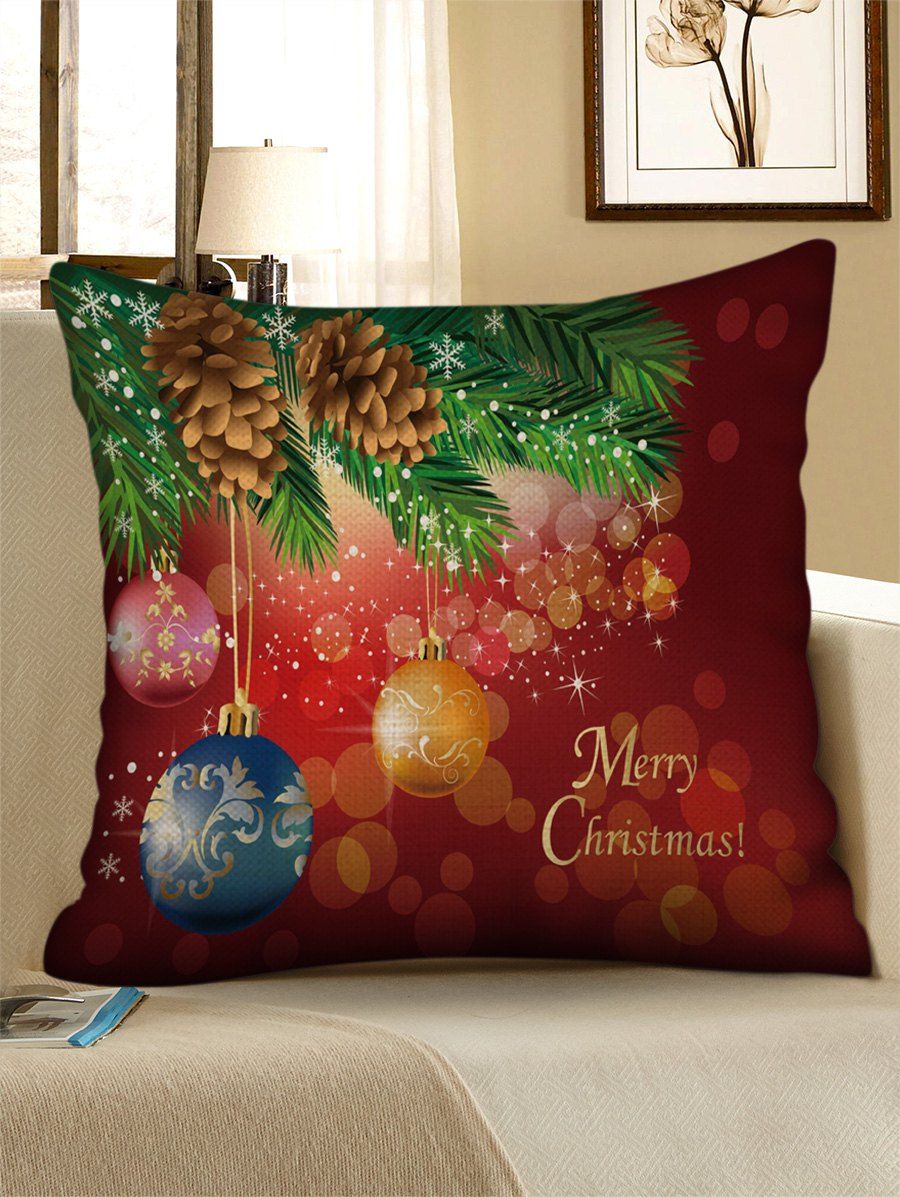 

Merry Christmas Snowflake Decorative Linen Pillowcase, Multi