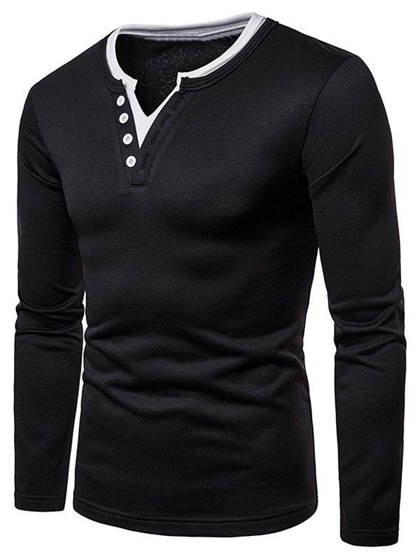 Layered Neck Casual Tee Shirt, Black
Layered Neck Casual Tee Shirt, Black