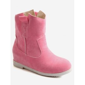 

Plus Size Hidden Heel Mid Calf Boots, Pink