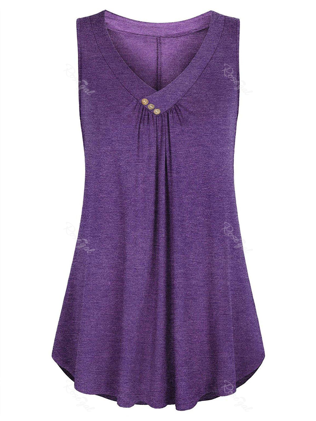 Plus Size Flare Button Tank Top, Dark orchid
Plus Size Flare Button Tank Top, Dark orchid