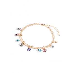 

Double Layer Faux Crystal Chain Anklet, Gold