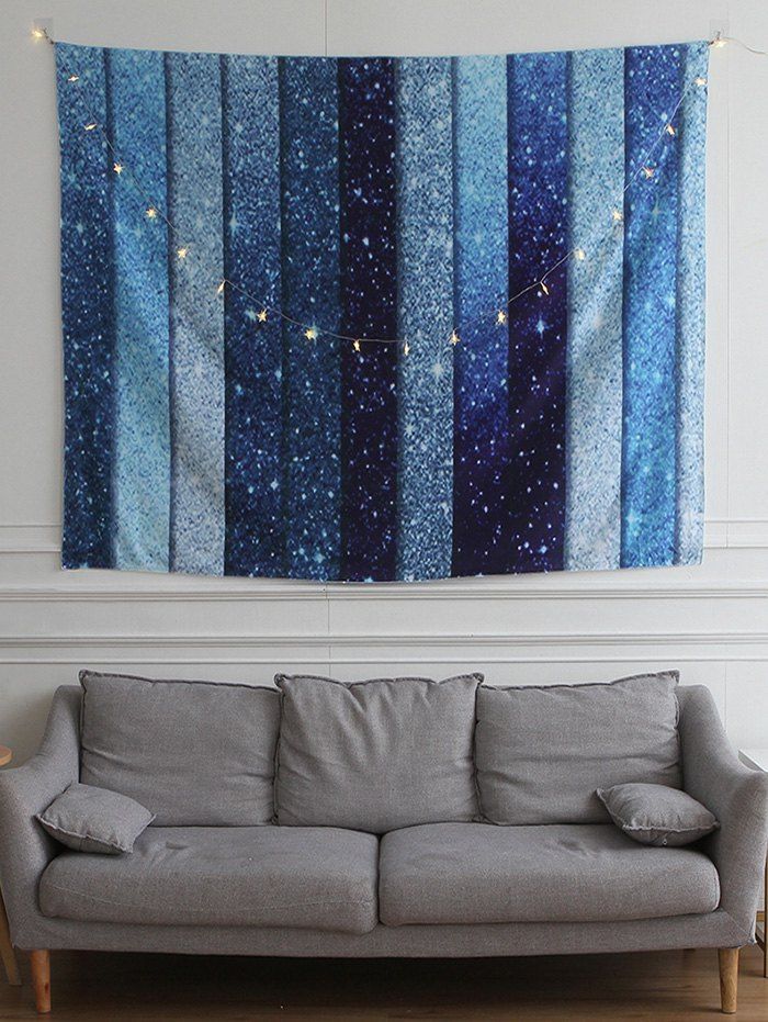 Starry Sky Wooden Printed Tapestry with LED String Light, Silk blue
Starry Sky Wooden Printed Tapestry with LED String Light, Silk blue