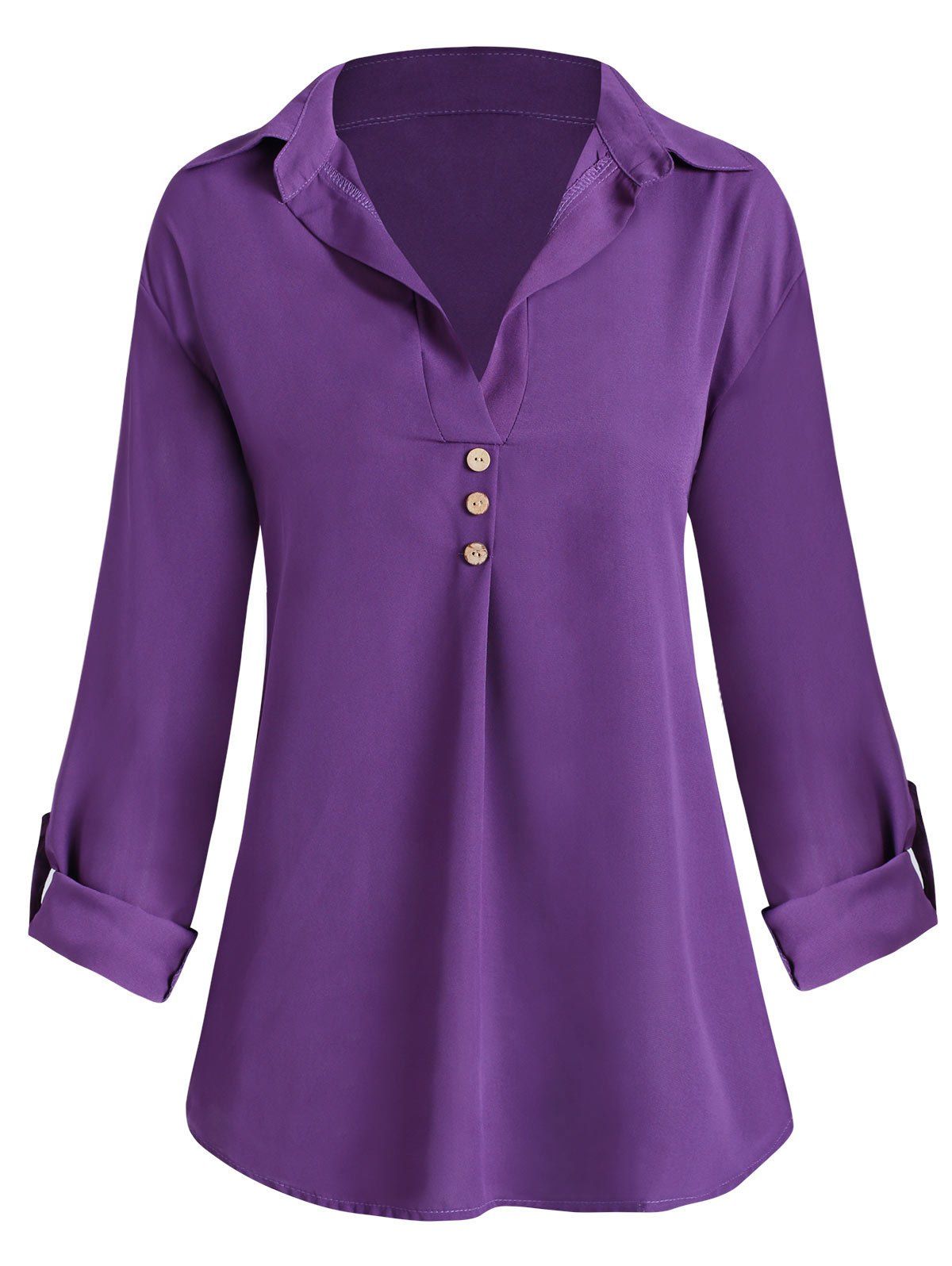 Roll Sleeve Chiffon Tunic Blouse, Dark orchid
Roll Sleeve Chiffon Tunic Blouse, Dark orchid