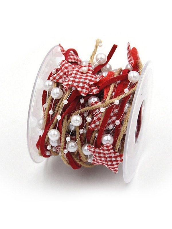 Christmas Tree Decoration 5 Meters Plaid Print Stars and Faux Pearls Embellished Rope, Red
Christmas Tree Decoration 5 Meters Plaid Print Stars and Faux Pearls Embellished Rope, Red