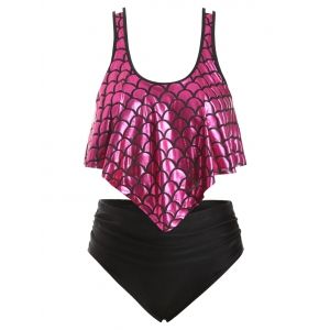 Plus Size Ruffled Mermaid Tankini Swimwear, White
Plus Size Ruffled Mermaid Tankini Swimwear, White