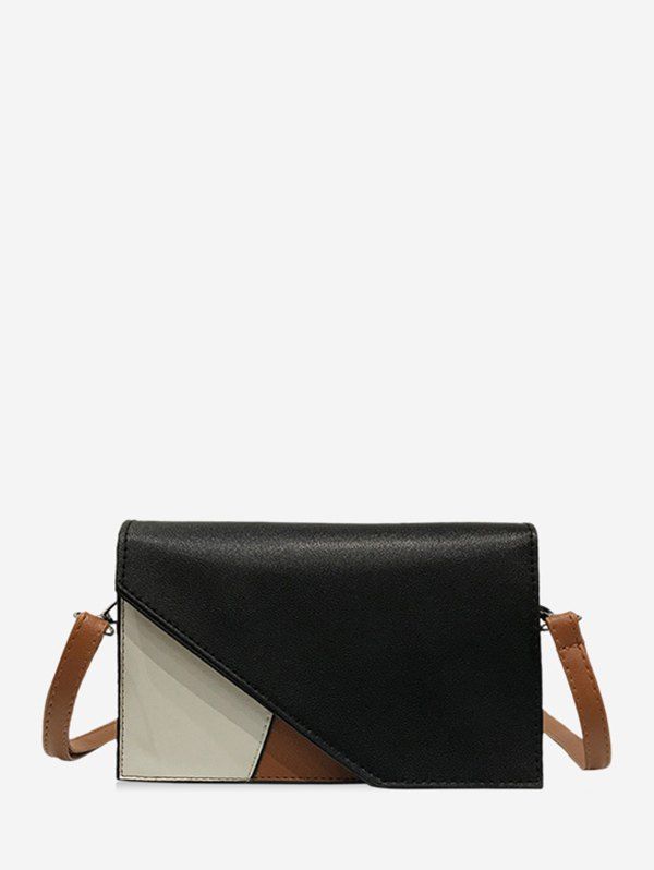Color Block Square Crossbody Bag, Black 
Color Block Square Crossbody Bag, Black