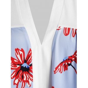 Plus Size Roll Up Sleeve Floral Print T Shirt, White
Plus Size Roll Up Sleeve Floral Print T Shirt, White