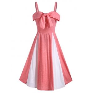 Bowknot Two Tone Cami A Line Dress, Multi a
Bowknot Two Tone Cami A Line Dress, Multi a