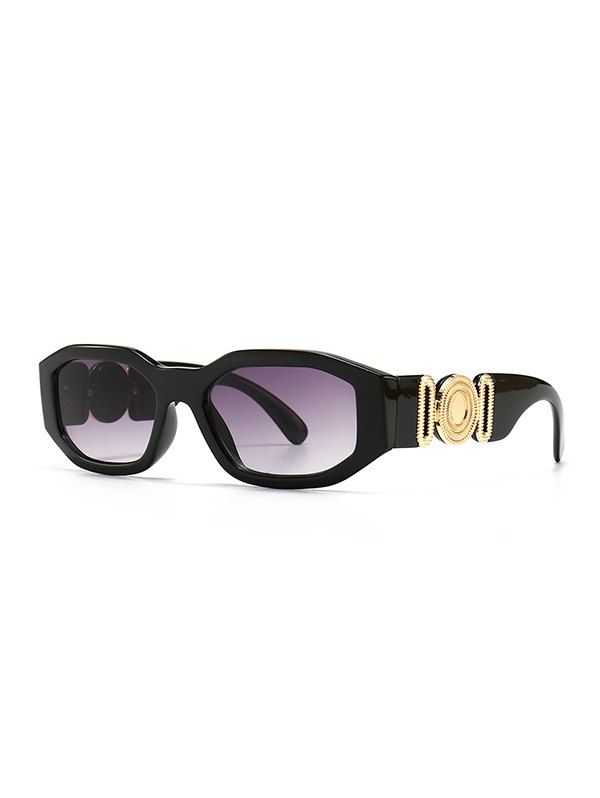 

Retro Metal Embellished Irregular Sunglasses, Black