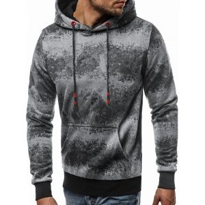 Kangaroo Pocket Tie Dye Printed Drawstring Hoodie, White
Kangaroo Pocket Tie Dye Printed Drawstring Hoodie, White