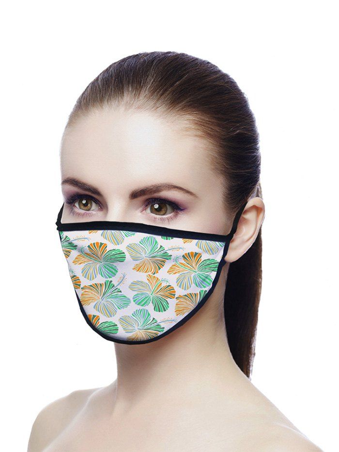 

Floral Printed Air Layer Fabric Face Mask, Light sea green